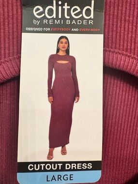 Edited by Remi Bader Plum Ribbed Cutout Maxi Dress